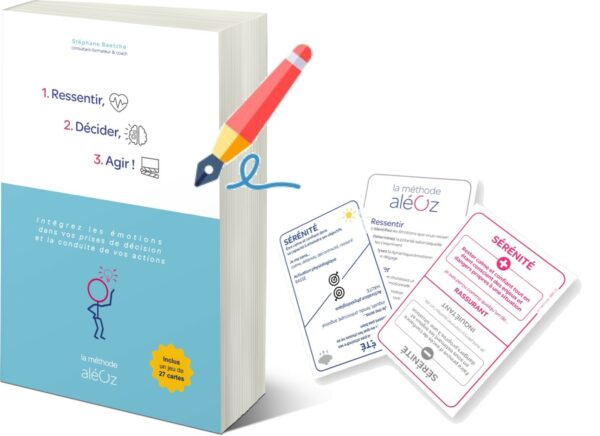 Le livre dédicacé "La méthode aléOz" et son jeu de 27 cartes